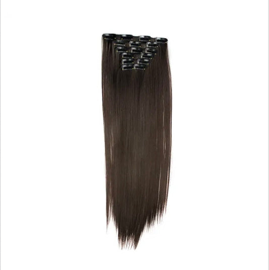 6 Piece 16 Clips 23inch Straight Wig Hair Extensions For Women